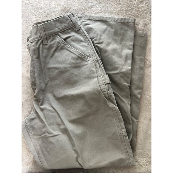 Carhartt Mens Dungaree Fit Work Pants 33x32 B11DES Tan 100% Cotton Durable Const - Picture 9 of 9